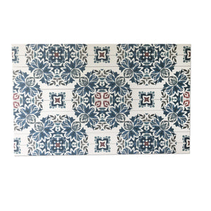 Azulejo Floral Pattern Wood Plank Wall Art