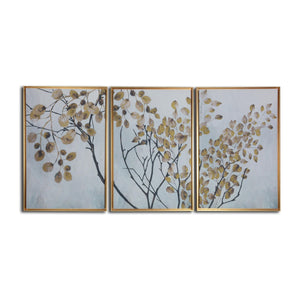 Asian Tree Branches Framed Canvas Wall Art