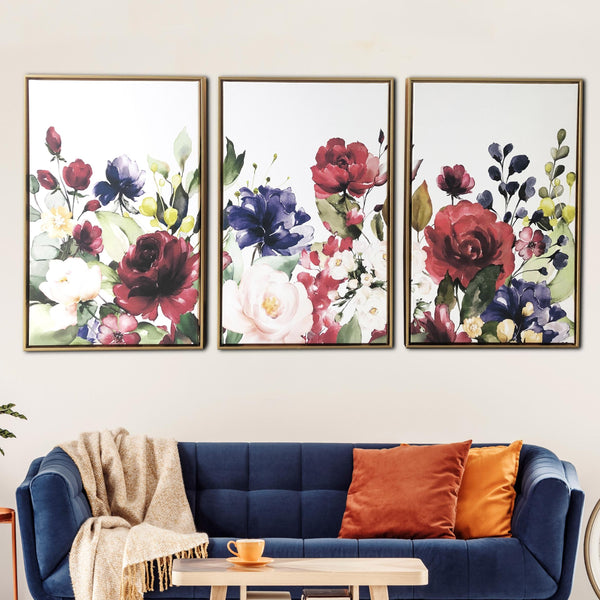 Floral and Bright Garden Framed Canvas Wall Art