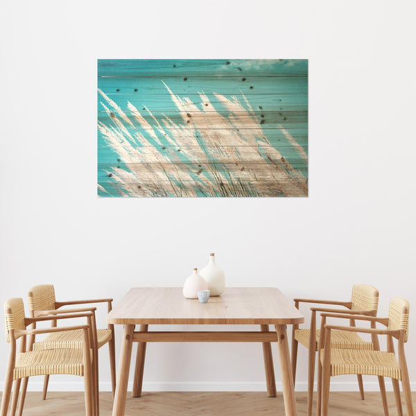 Grassy Wild Pampas Field Wood Plank Wall Art