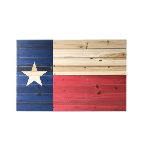 Bold Texas Flag Print Wood Plank Wall Art