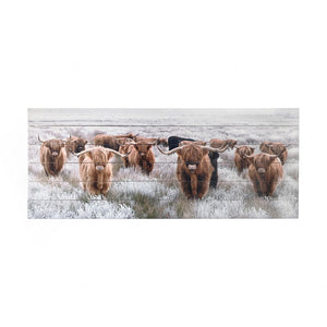 Angelic Highland Cow Herd Wood Plank Wall Art