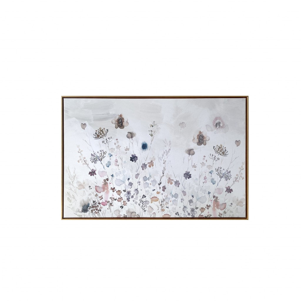 Contemporary Bohohemian Wildflowers Framed Canvas Wall Art