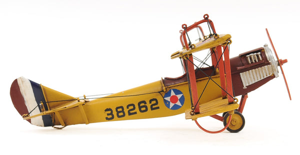 c1918 Yellow Curtiss Biplane Model Sculpture