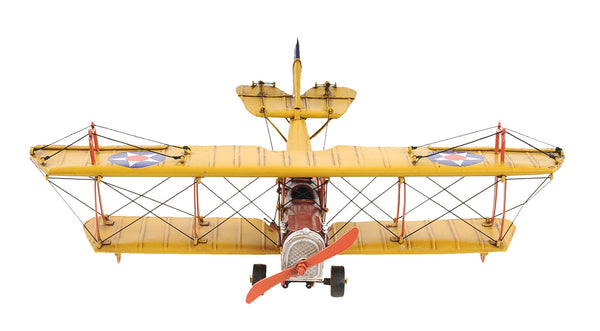 c1918 Yellow Curtiss Biplane Model Sculpture