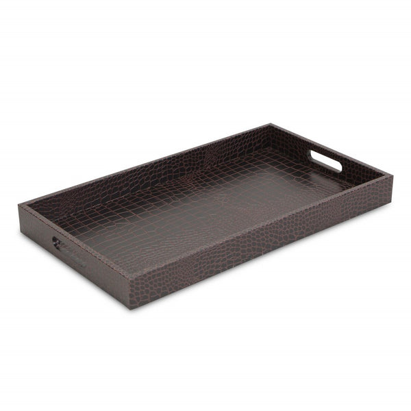 Brown Faux Croc Serving Tray