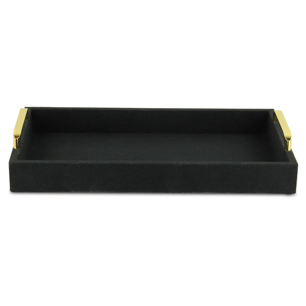 Black Linen and Wooden Tray