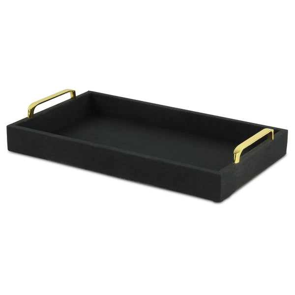 Black Linen and Wooden Tray