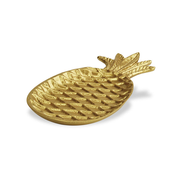 Golden Cast Iron Pineapple Centerpiece Shallow Bowl