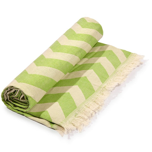 Lime Green Chevron Design Turkish Beach Blanket