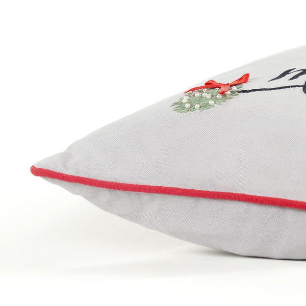 Gray What Happens Under the Mistletoe Throw Pillow