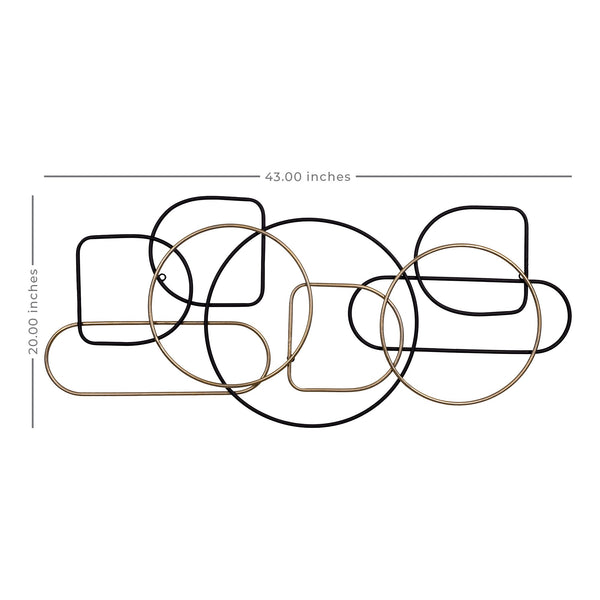 Black and Gold Metal Wire Design Wall Décor