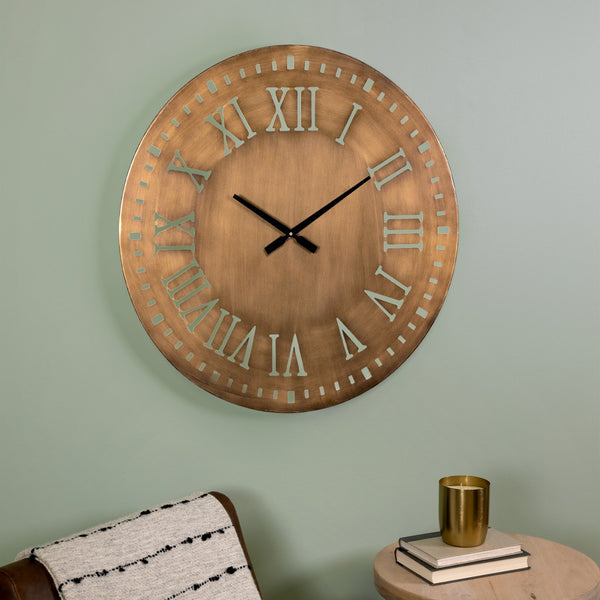 Round Brushed Gold Wall Clock