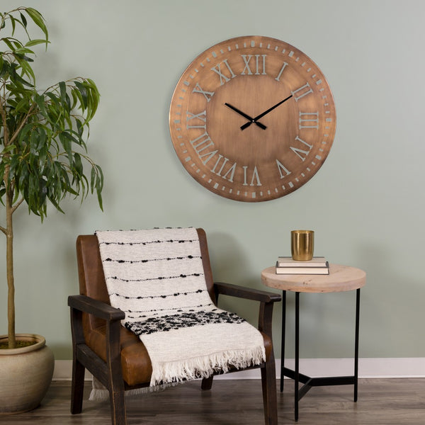 Round Brushed Gold Wall Clock