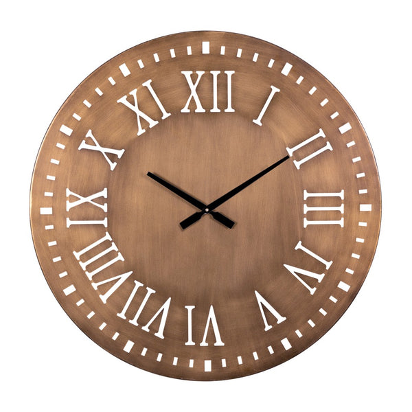 Round Brushed Gold Wall Clock