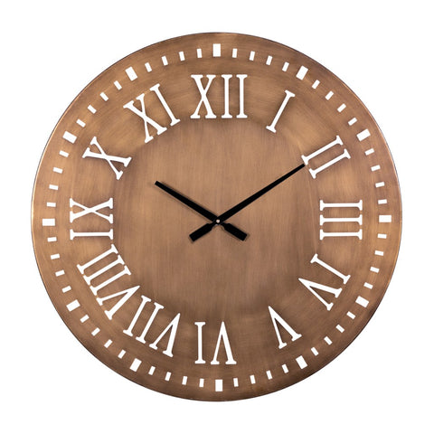 Round Brushed Gold Wall Clock