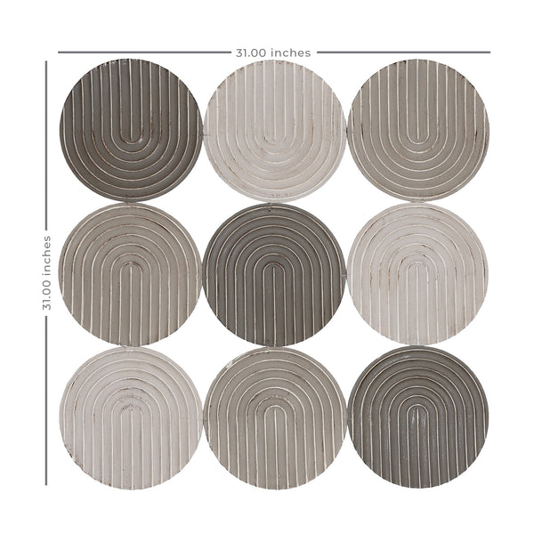 Neutral Textured Metal Plate Wall Décor