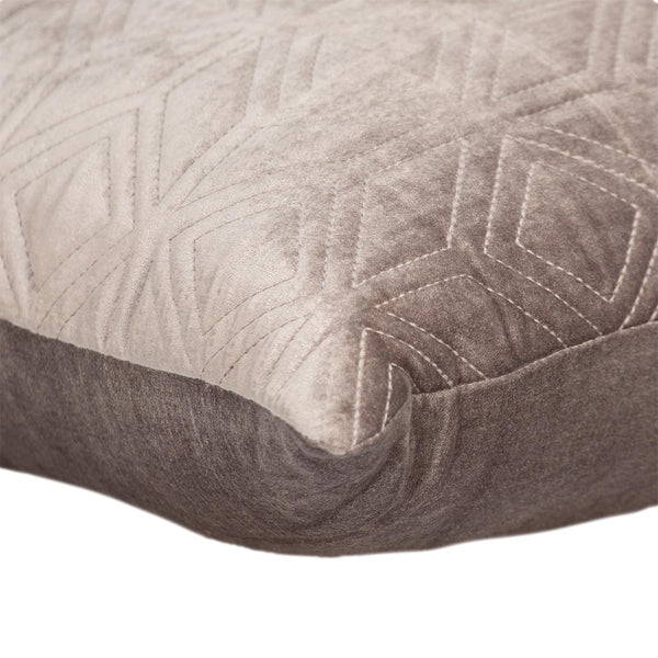 Tufted Diamonds Taupe Velvet Accent Pillow