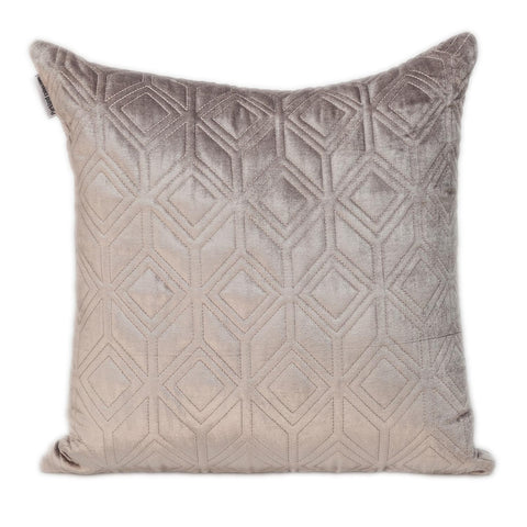 Tufted Diamonds Taupe Velvet Accent Pillow