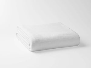 White Premium Organic Cotton Basket Weave King Size Blanket