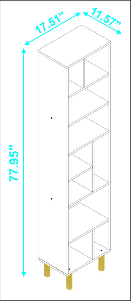 Iko 78" White Modern Abstract Open Shelving Unit