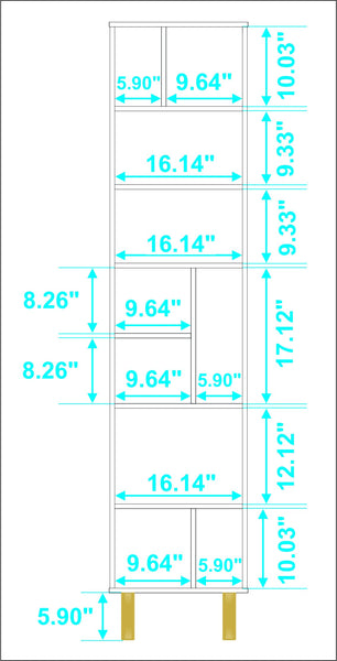 Iko 78" White Modern Abstract Open Shelving Unit