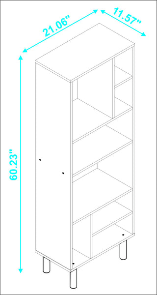 Iko 60" White Modern Abstract Open Shelving Unit