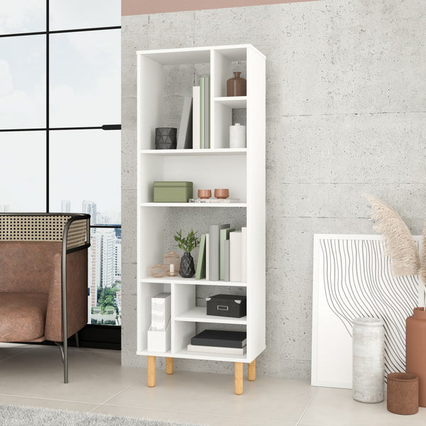 Iko 60" White Modern Abstract Open Shelving Unit