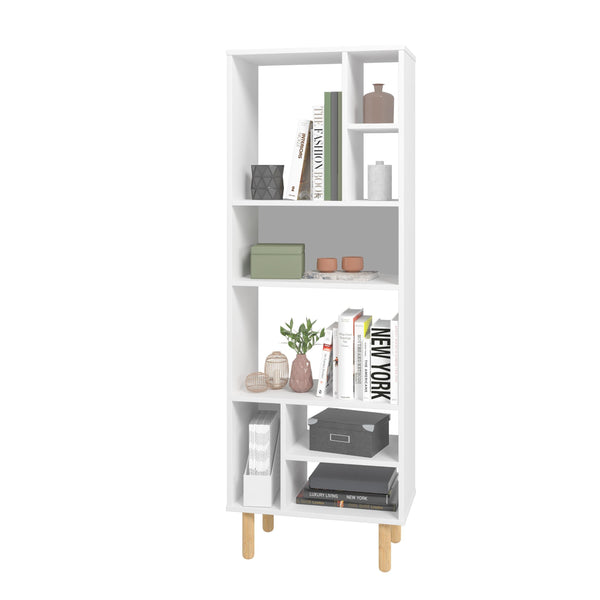 Iko 60" White Modern Abstract Open Shelving Unit