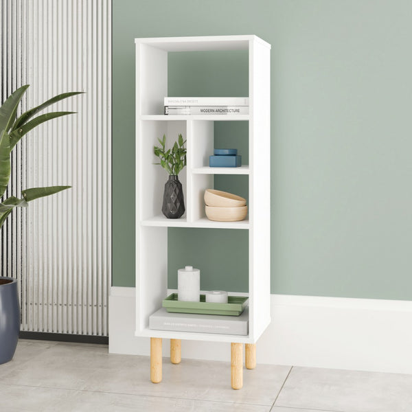 Iko 43" White Modern Abstract Open Shelving Unit