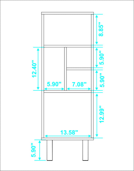 Iko 43" White Modern Abstract Open Shelving Unit