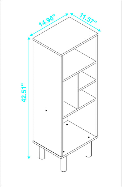 Iko 43" White Modern Abstract Open Shelving Unit