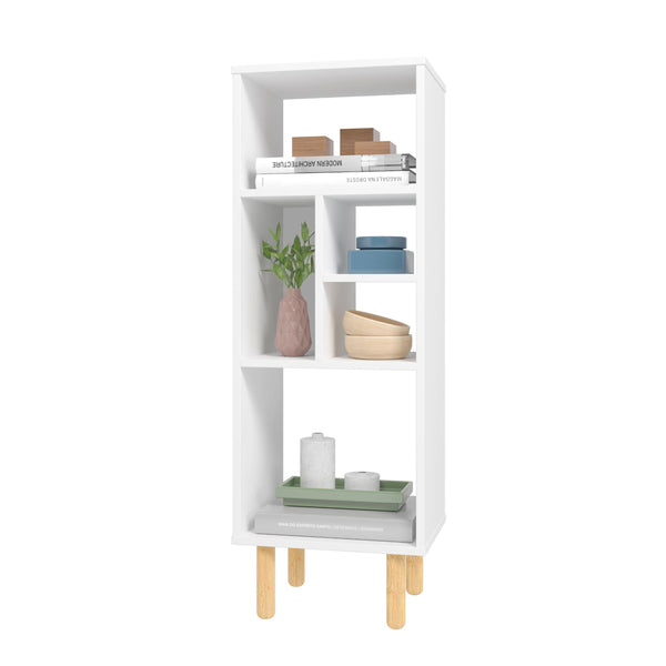 Iko 43" White Modern Abstract Open Shelving Unit