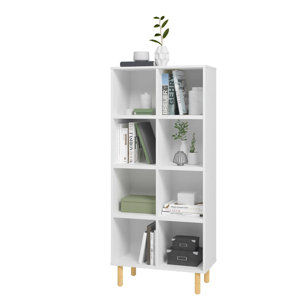 Iko White Tall Vertical Eight Cubbie Shelving Unit