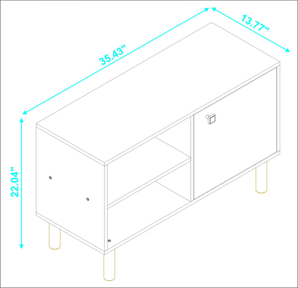 Iko White Modern Sideboard Open Cubbie Cabinet