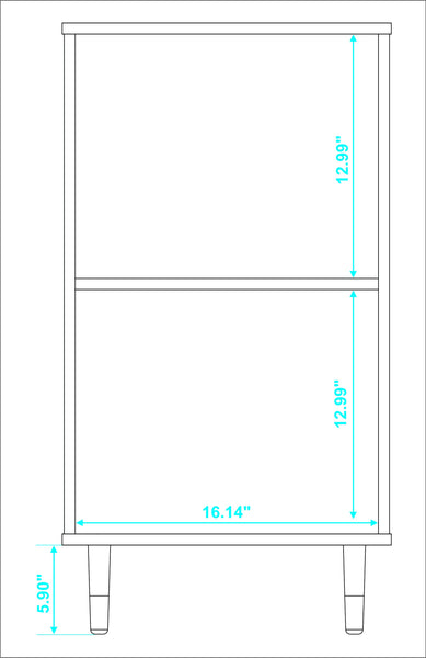 Iko White Two Cubbie Open Shelving Unit