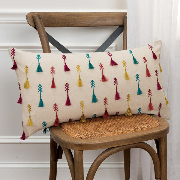 Bright Tone Feathered Arrows Lumbar Pillow