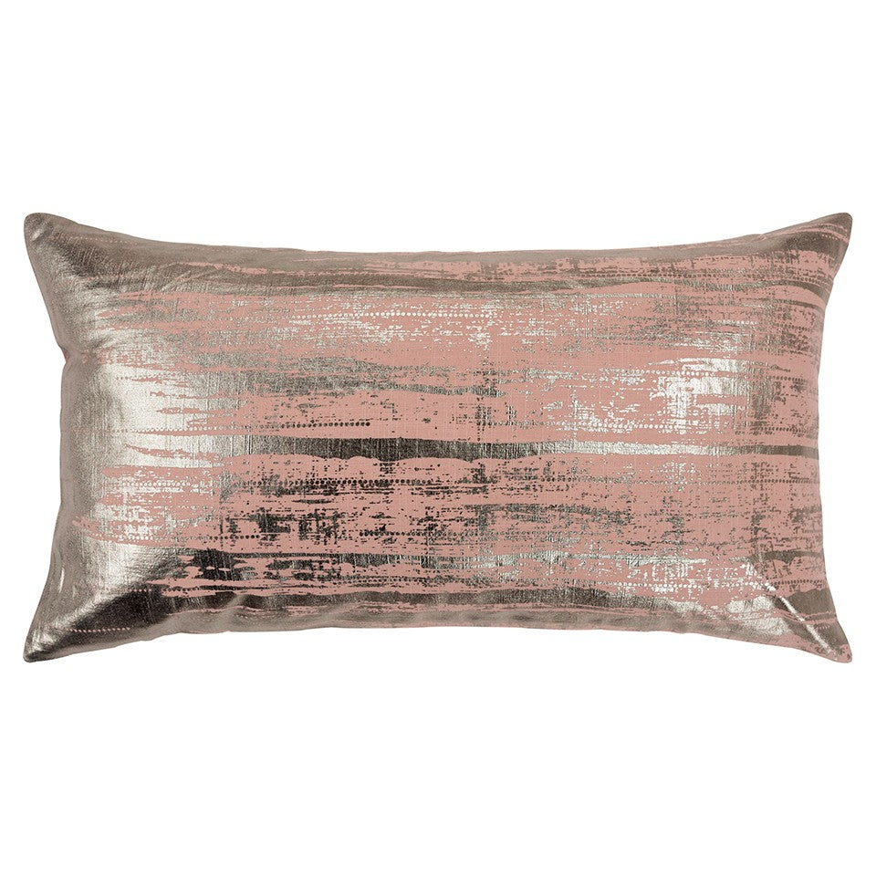 Blush Distressed Brush Stroke Lumbar Pillow