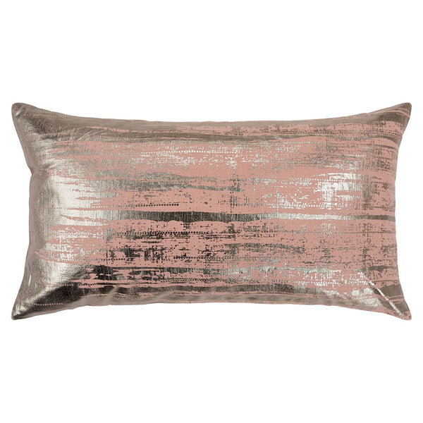 Blush Distressed Brush Stroke Lumbar Pillow