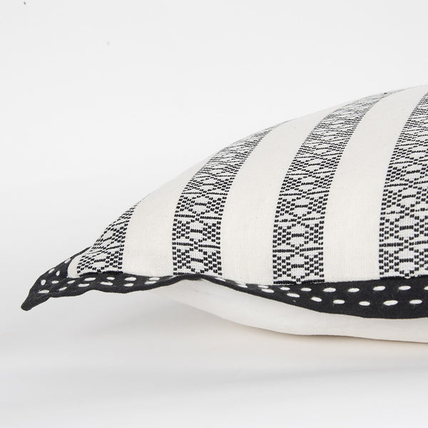 Black Ivory Alternate Striped Throw Pillow