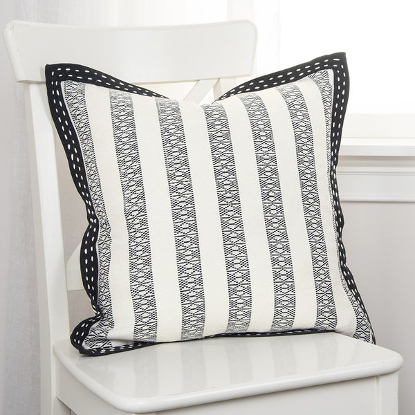 Black Ivory Alternate Striped Throw Pillow