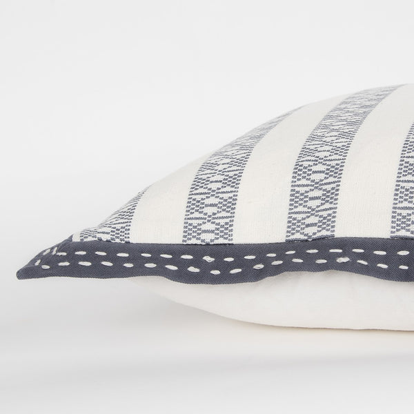 Gray Ivory Alternate Striped Throw Pillow