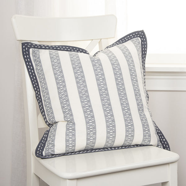 Gray Ivory Alternate Striped Throw Pillow