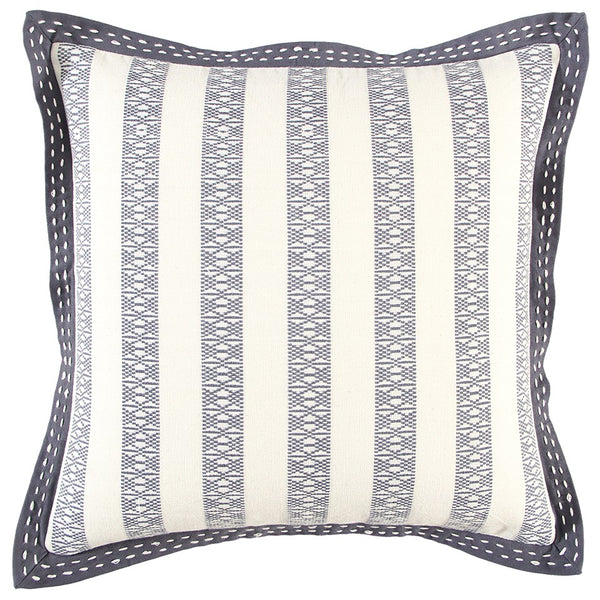 Gray Ivory Alternate Striped Throw Pillow