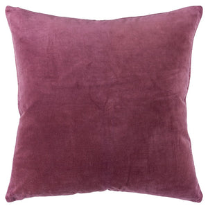 Berry Solid Reversible Cotton Velvet Throw Pillow