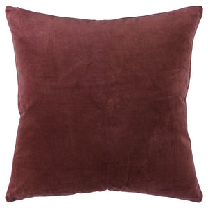 Rust Solid Reversible Cotton Velvet Throw Pillow