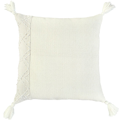 Ivory Accent Stitch Color Block Throw Pillow