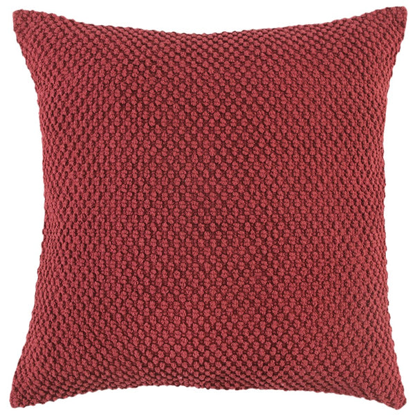 Deep Merlot Nubby Textured Modern Throw Pillow