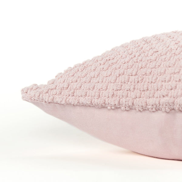 Blush Pink Nubby Textured Modern Throw Pillow