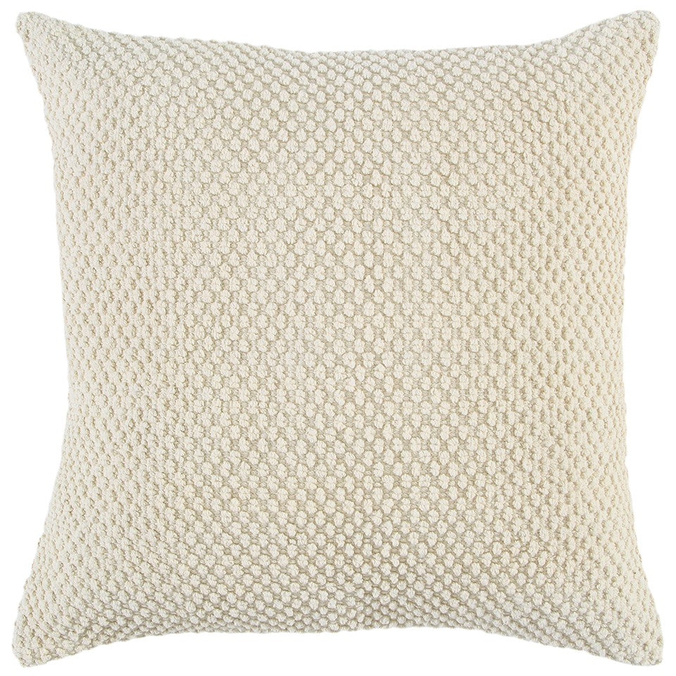 Natural Beige Nubby Textured Modern Throw Pillow